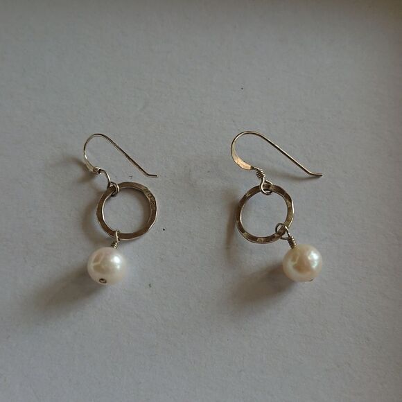 Pearl silver Earrings - Picture 4 of 6